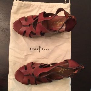 Cole Haan Wedges.... Size 7B...Brown Leather